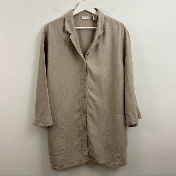 2/$20 Crossroads Button Up Linen Shirt Women's Size 18W - Picture 1 of 5